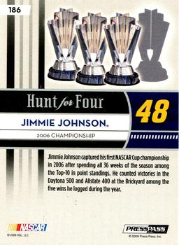 2009 Press Pass - Blue #186 Jimmie Johnson Back