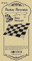 2009 Press Pass - Pocket Portraits Checkered Flag #PP 24 Tony Stewart Back