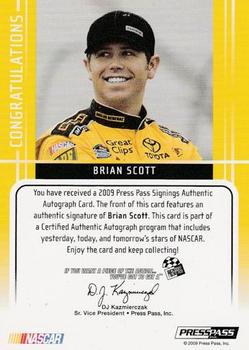 2009 Press Pass - Signings Gold #NNO Brian Scott Back