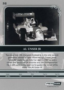 2009 Press Pass Legends - Gold #32 Al Unser Jr. Back
