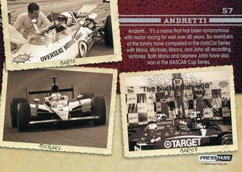 2009 Press Pass Legends - Holofoil #57 Mario Andretti/Michael Andretti/Marco Andretti Back