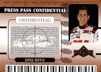 2009 Press Pass Stealth - Press Pass Confidential Confidential! #PC 21 Greg Biffle Front