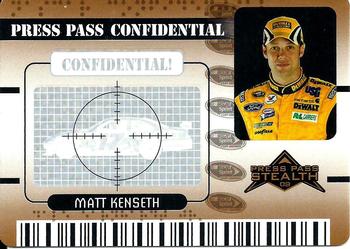 2009 Press Pass Stealth - Press Pass Confidential Confidential! #PC 12 Matt Kenseth Front