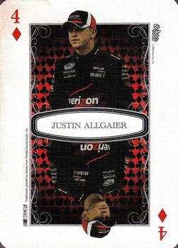 2009 Wheels Main Event - Playing Cards Blue #4♦ Justin Allgaier Front