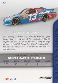 2011 Press Pass Premium #26 Casey Mears Back