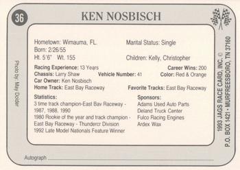 1993 Jags #36 Ken Nosbisch Back