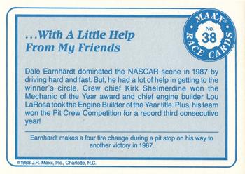 1988 Maxx #38 Dale Earnhardt's Car Back