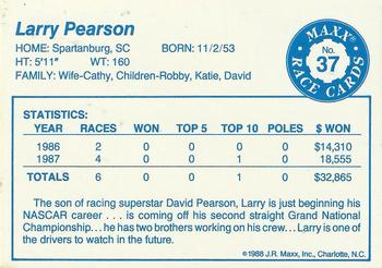 1988 Maxx #37 Larry Pearson Back