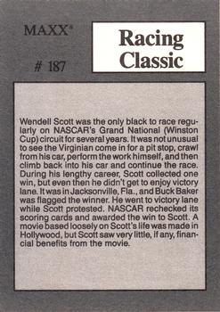 1989 Maxx #187 Wendell Scott's Car Back