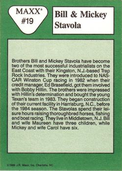 1989 Maxx #19 Bill Stavola / Mickey Stavola Back