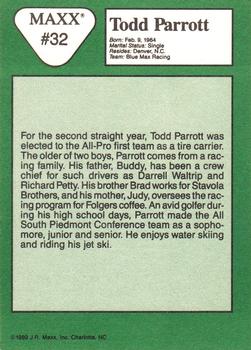 1989 Maxx #32 Todd Parrott Back