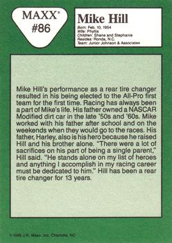1989 Maxx #86 Mike Hill Back
