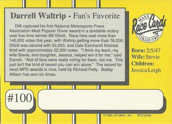 1990 Maxx #100 Darrell Waltrip Back