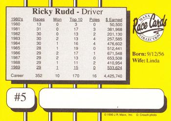 1990 Maxx #5 Ricky Rudd Back