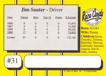 1990 Maxx #31 Jim Sauter Back