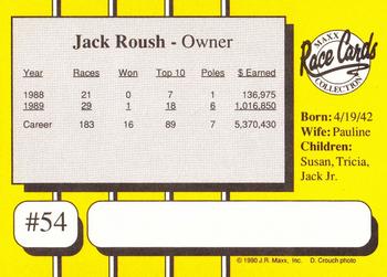 1990 Maxx #54 Jack Roush Back