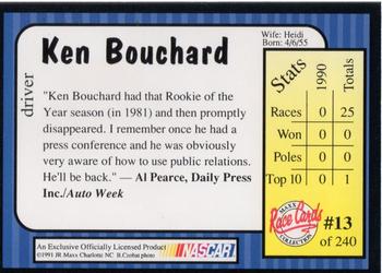 1991 Maxx #13 Ken Bouchard Back