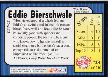 1991 Maxx #23 Eddie Bierschwale Back