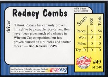 1991 Maxx #49 Rodney Combs Back