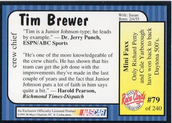 1991 Maxx #79 Tim Brewer Back