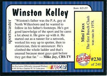 1991 Maxx #230 Winston Kelley Back