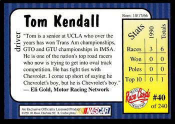 1991 Maxx Update #40 Tom Kendall Back