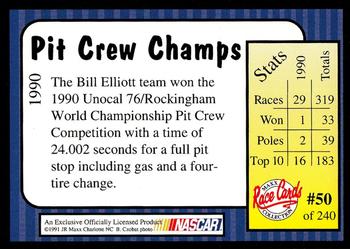 1991 Maxx Update #50 Pit Crew Champs Back