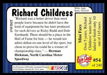 1991 Maxx Update #54 Richard Childress Back