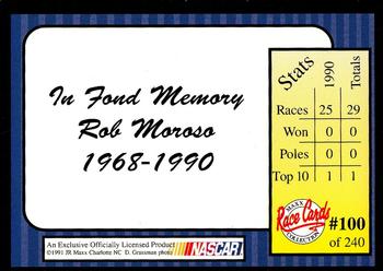 1991 Maxx Update #100 Rob Moroso Back