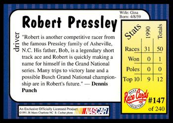 1991 Maxx Update #147 Robert Pressley Back
