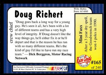 1991 Maxx Update #165 Doug Richert Back