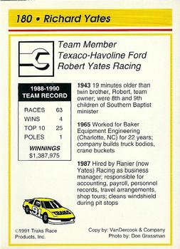 1991 Traks #180 Richard Yates Back