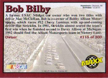 1992 Maxx (Red) #115 Bob Bilby Back
