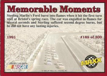 1992 Maxx (Red) #189 Sterling Marlin's Car Back