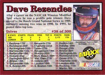 1992 Maxx (Red) #38 Dave Rezendes Back