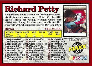 1992 Maxx (Red) #43 Richard Petty Back