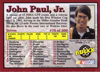 1992 Maxx (Red) #70 John Paul Jr. Back