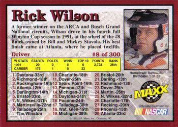1992 Maxx (Red) #8 Rick Wilson Back