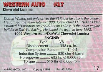 1993 Action Packed #17 Western Auto #17 Back