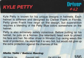 1993 Action Packed #186 Kyle Petty Back