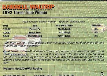 1993 Action Packed #3 Darrell Waltrip Back