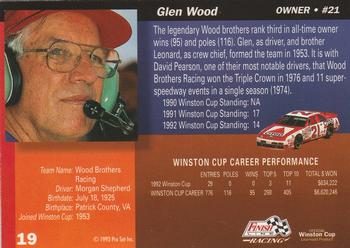 1993 Finish Line #19 Glen Wood Back