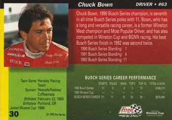 1993 Finish Line #30 Chuck Bown Back