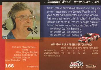 1993 Finish Line #166 Leonard Wood Back