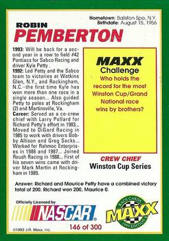 1993 Maxx #146 Robin Pemberton Back