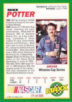 1993 Maxx #77 Mike Potter Back