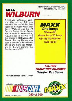 1993 Maxx #250 Bill Wilburn Back