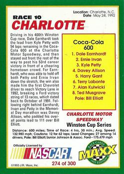 1993 Maxx #274 Dale Earnhardt / Dale Earnhardt Jr. / Kerry Earnhardt Back