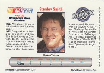 1993 Maxx Premier Plus #49 Stanley Smith Back