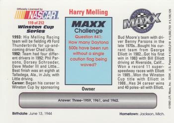 1993 Maxx Premier Plus #119 Harry Melling Back